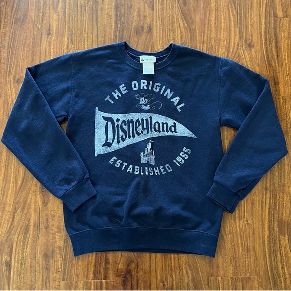 Disney Parks The Original Disneyland Established 1955 Navy Blue Sweatshirt Small - Picture 1 of 6